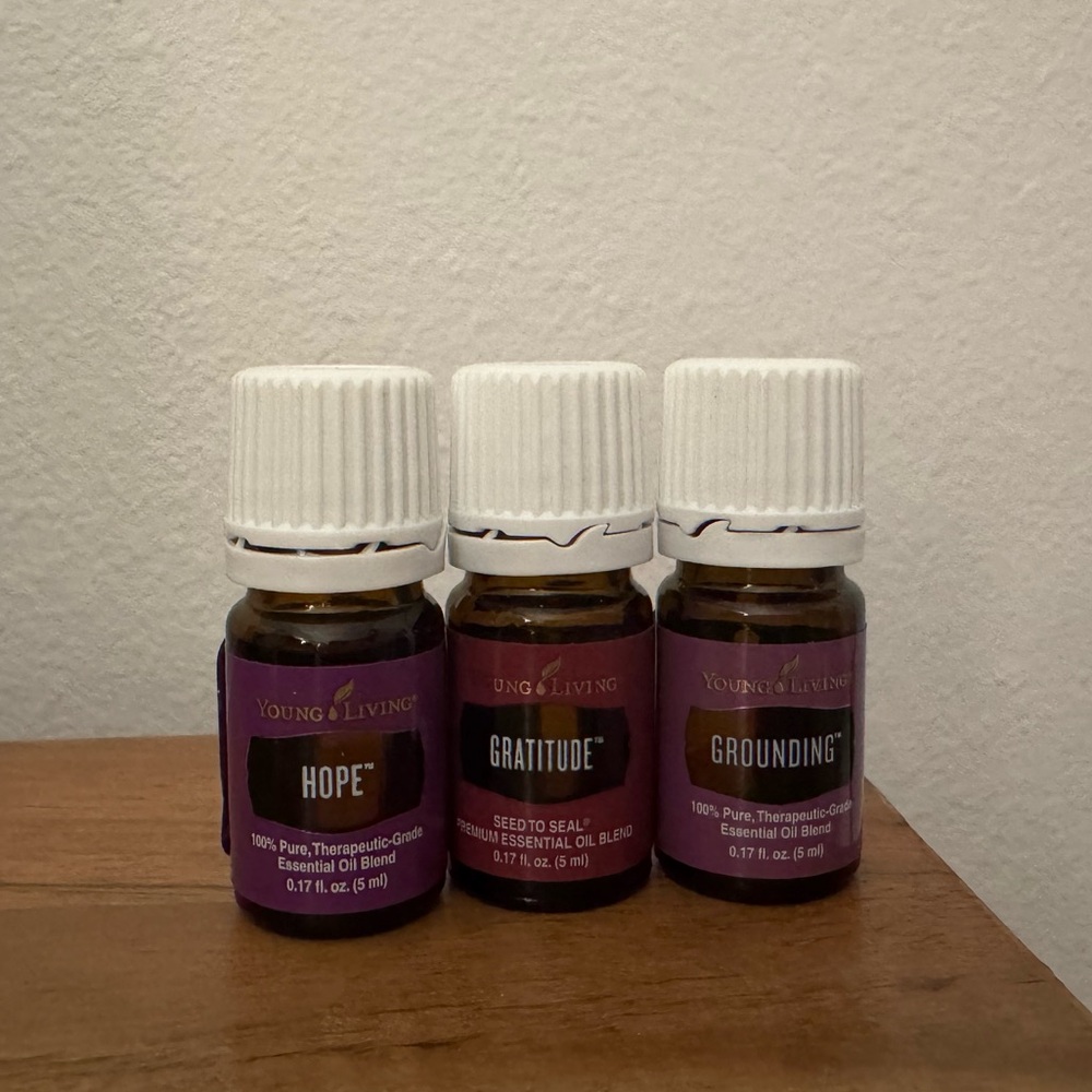 Young Living Essential Oils – Trio – Hope, Gratitude, Grounding- 5 mL each